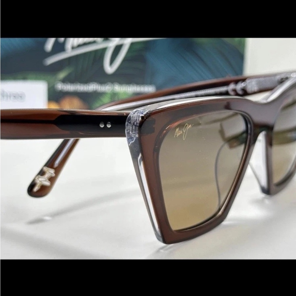 Maui Jim KINI KINI Crystal Rootbeer Polarized Bronze Glass Sunglasses - Picture 3 of 4